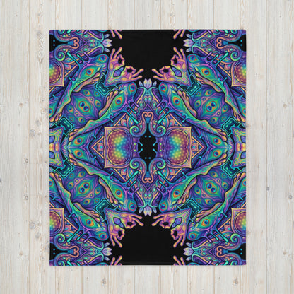 "Higher Pondciousness Mandala" THROW BLANKET, 50″×60″, Front