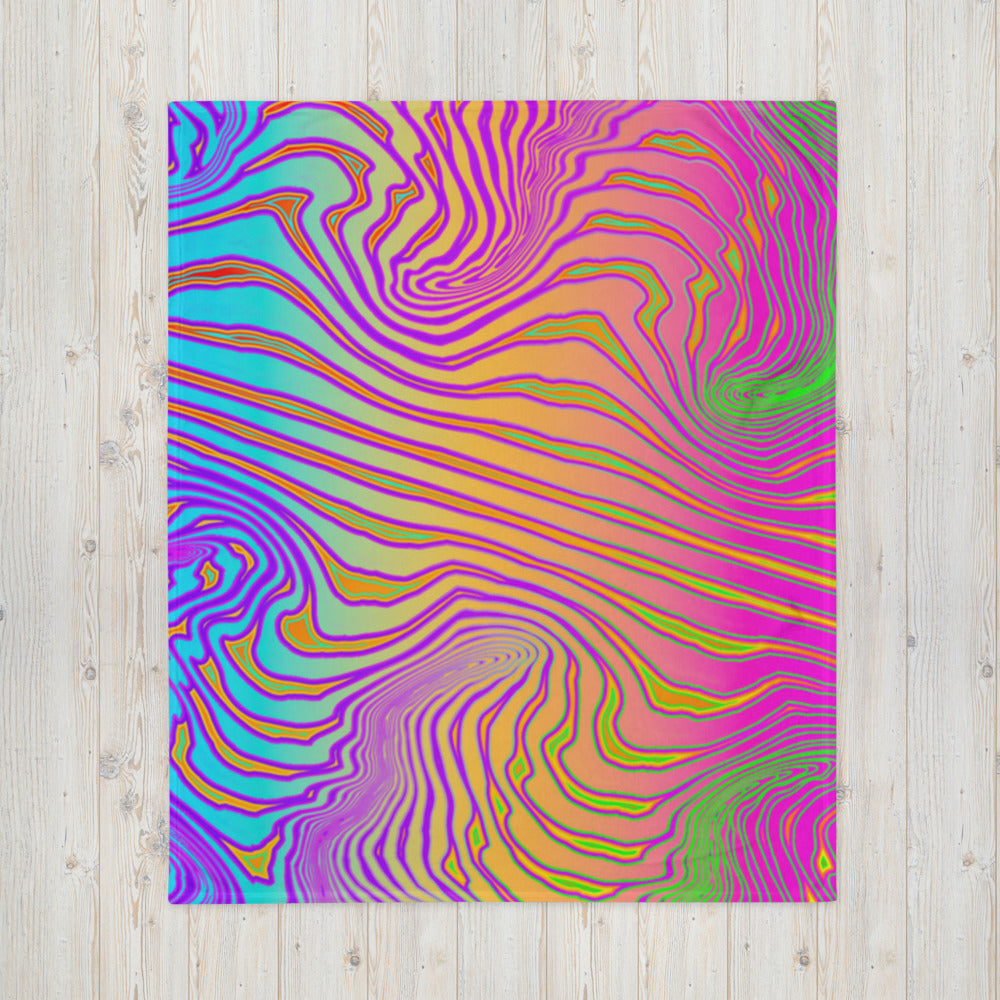 "Neon King" THROW BLANKET, 50″×60″, Front