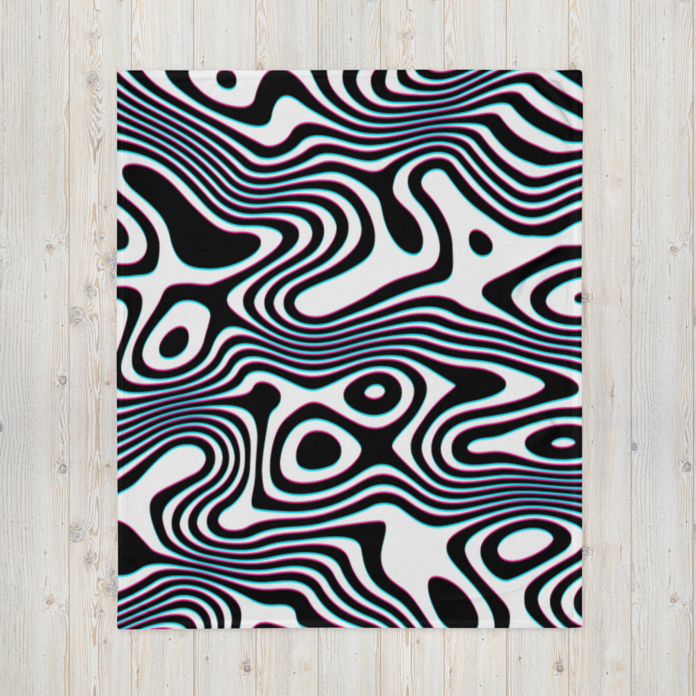 "Wild Cat (White)" THROW BLANKET, 50″×60″, Front