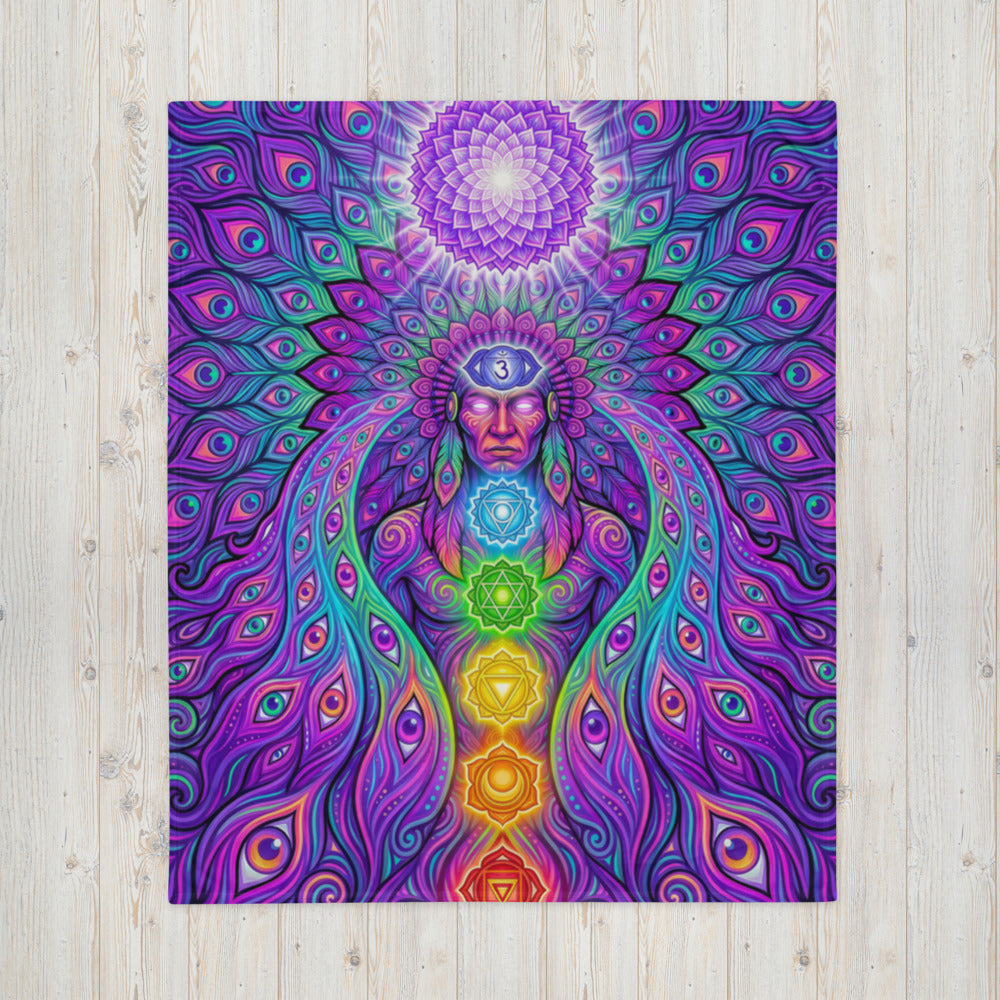 "Shamanic Emanation" THROW BLANKET, 50″×60″, Front