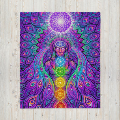 "Shamanic Emanation" THROW BLANKET, 50″×60″, Front
