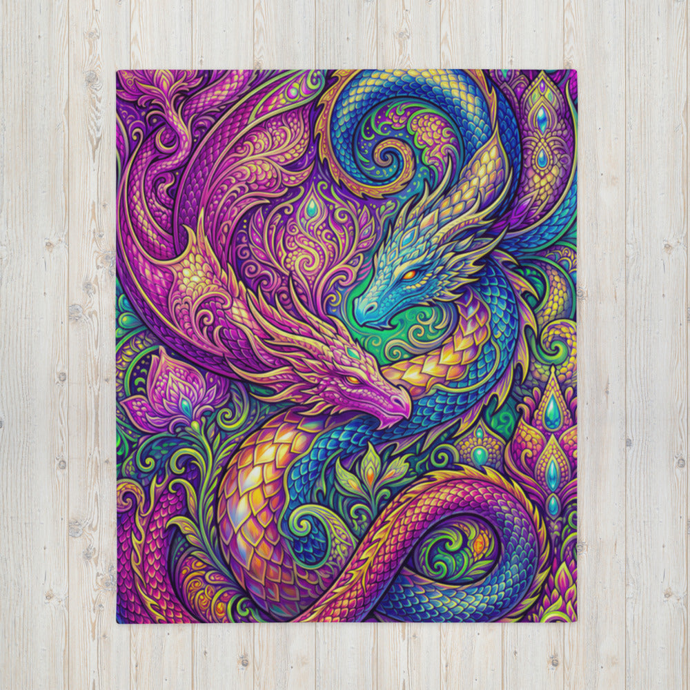 "LovDragons" THROW BLANKET, 50″×60″, Front