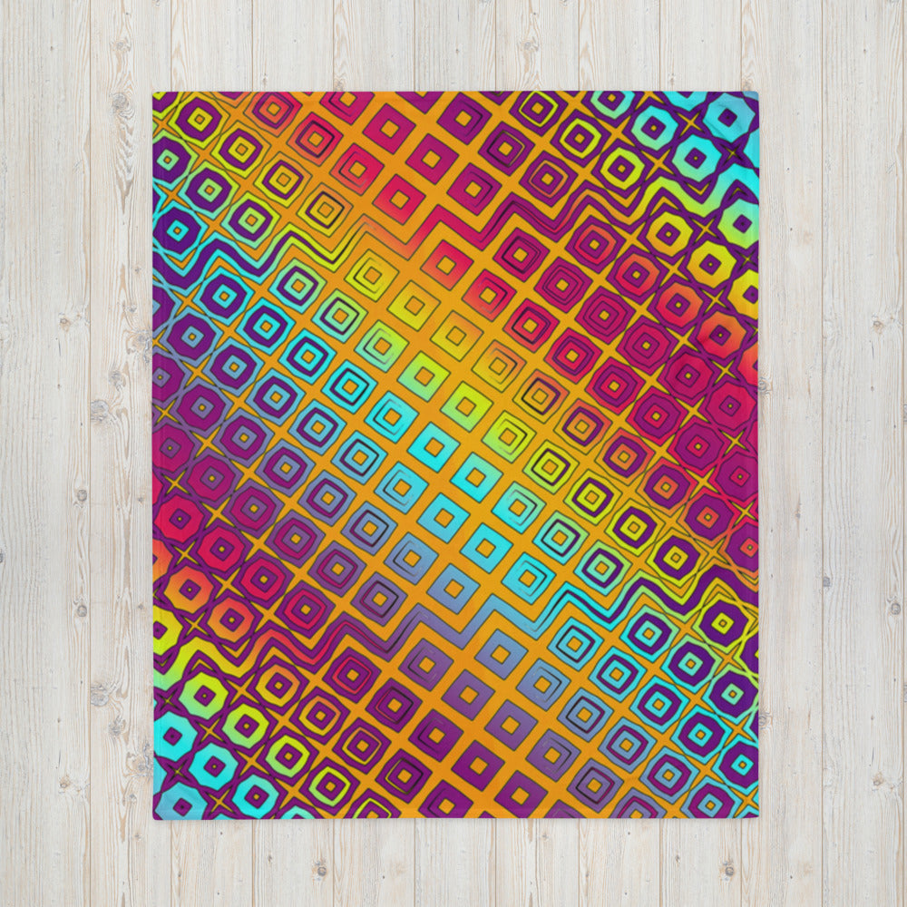 "Peacocking" THROW BLANKET, 50″×60″, Front