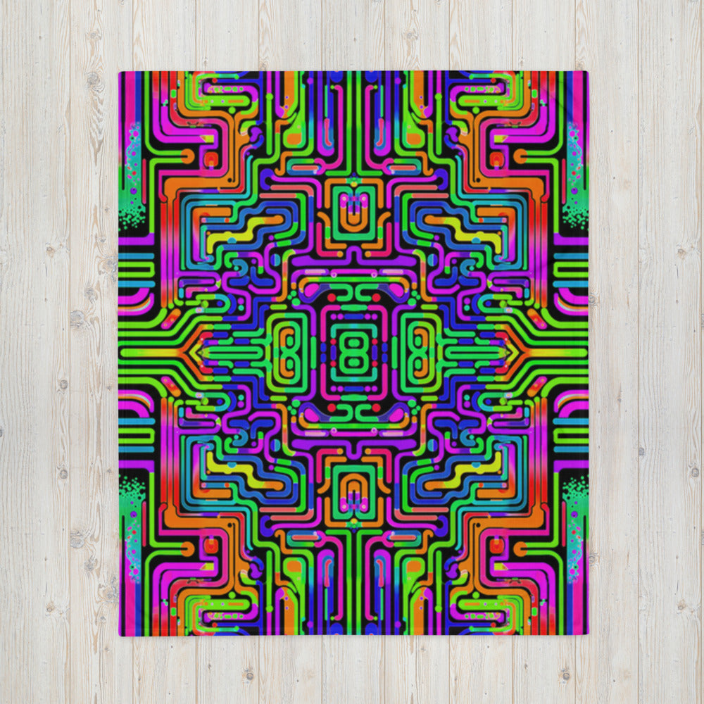 "Borg Rave" THROW BLANKET, 50″×60″, Front