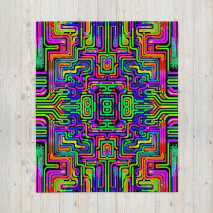 "Borg Rave" THROW BLANKET, 50″×60″, Front
