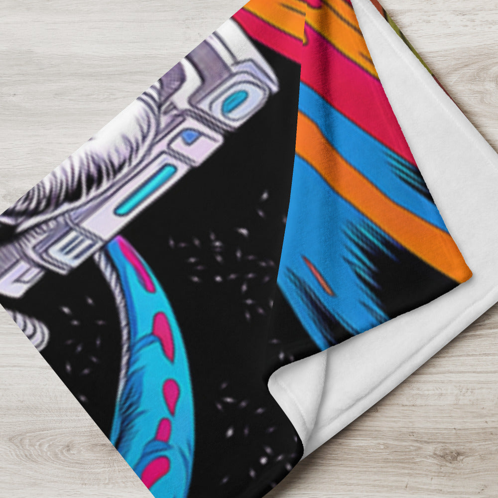 "Space-Rex" THROW BLANKET, 50″×60″, Lifestyle