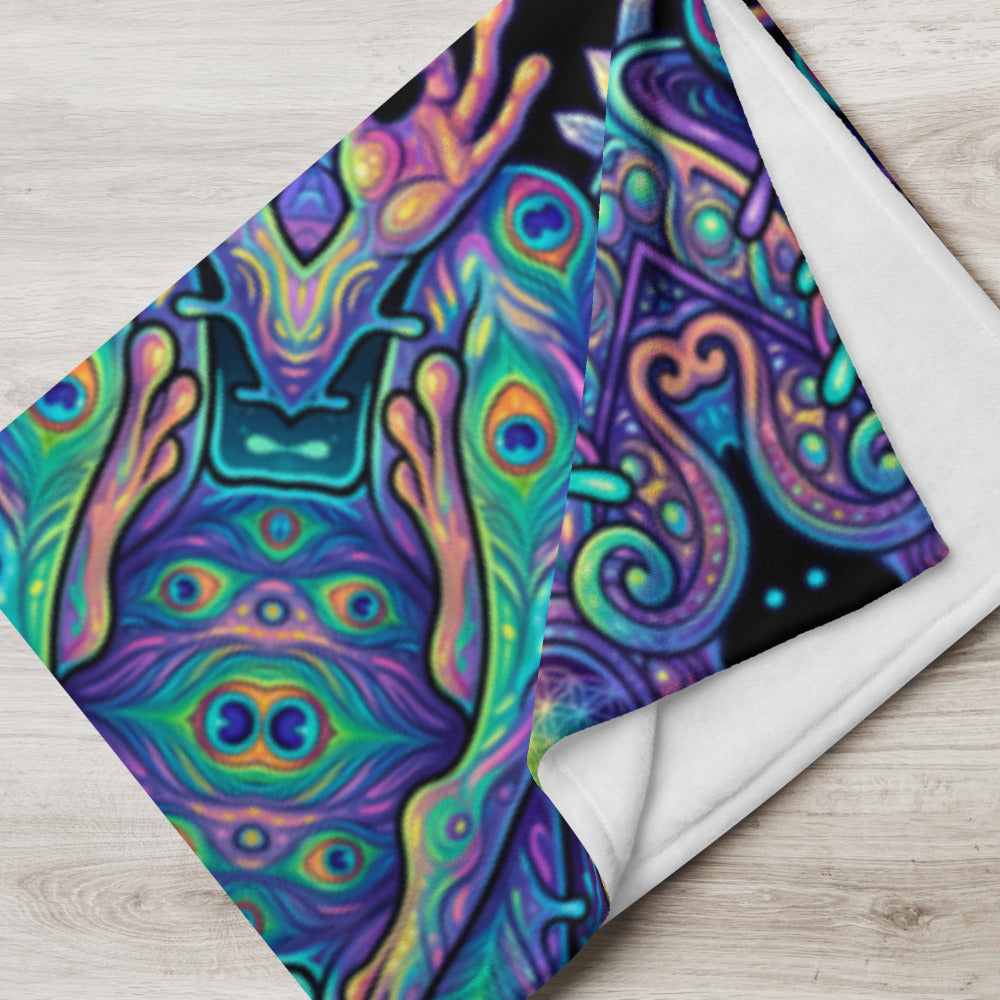 "Higher Pondciousness Mandala" THROW BLANKET, 50″×60″, Lifestyle