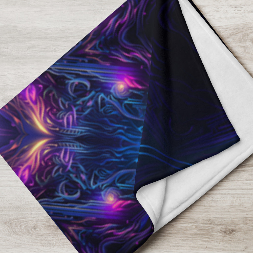 "Twilight Glow Mandala" THROW BLANKET, 50″×60″, Lifestyle