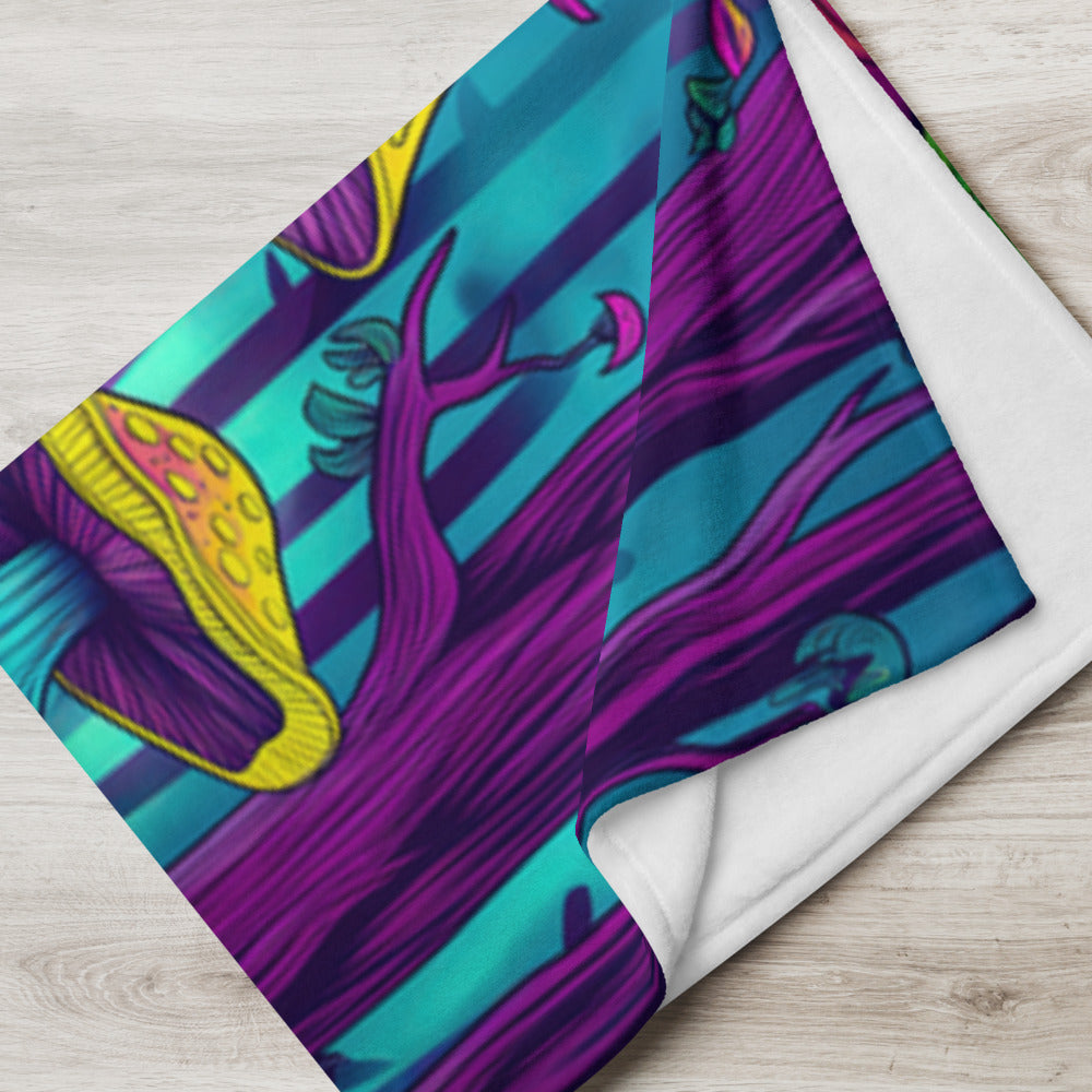 "Mushroom Forest" THROW BLANKET, 50″×60″, Lifestyle