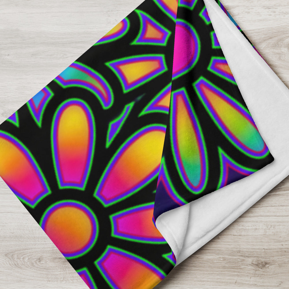 "Mystic Floral Collage" THROW BLANKET, 50″×60″, Lifestyle
