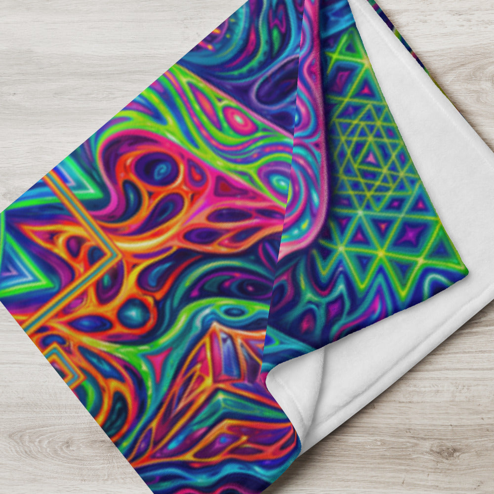 "Oh My Sri Yantra" THROW BLANKET, 50″×60″, Lifestyle