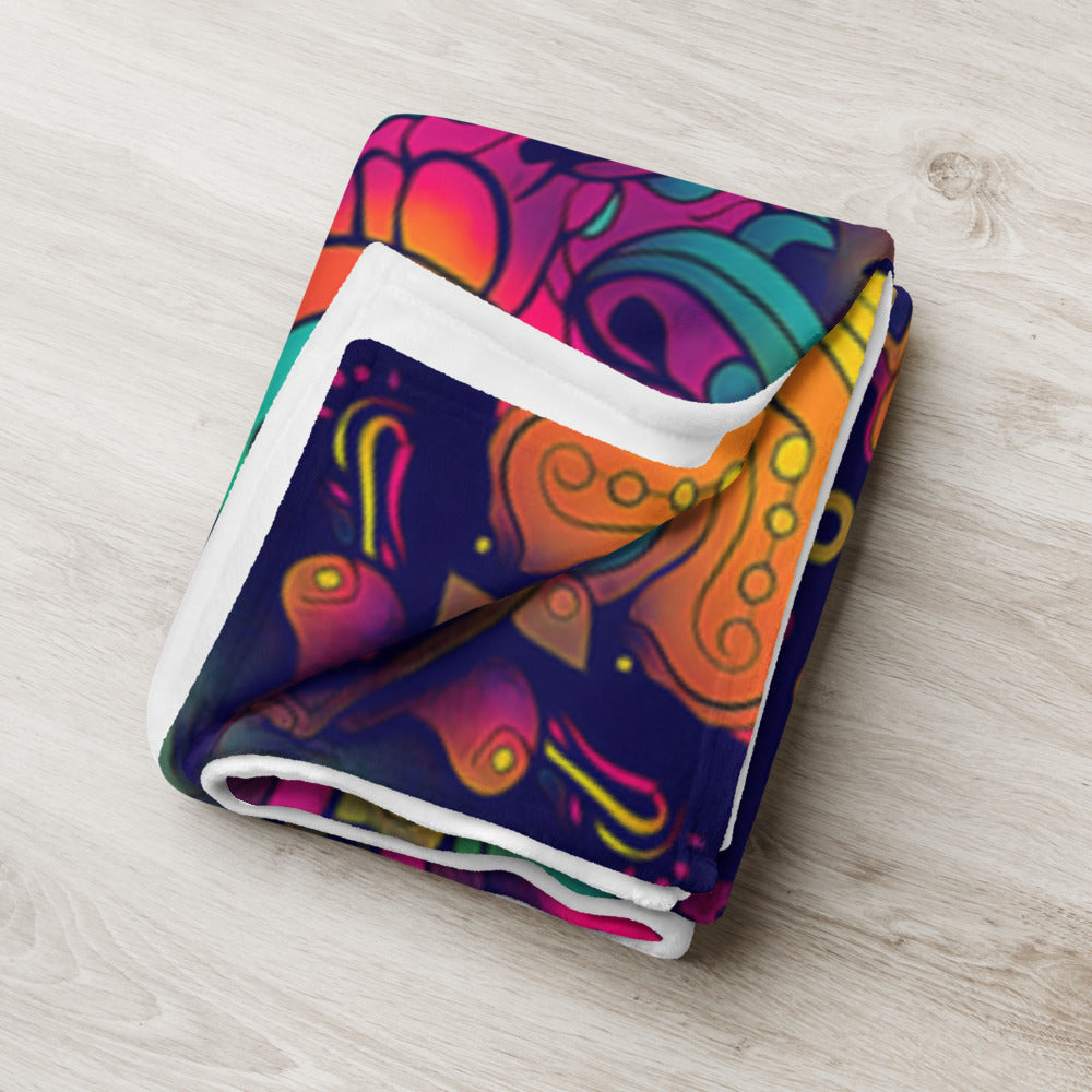 "Totem" THROW BLANKET, 50″×60″, Lifestyle 2