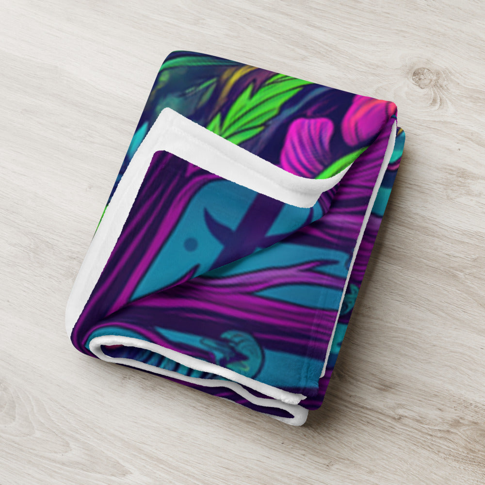 "Mushroom Forest" THROW BLANKET, 50″×60″, Lifestyle 2