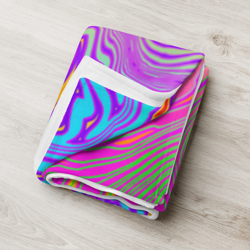 "Neon King" THROW BLANKET, 50″×60″, Lifestyle 2