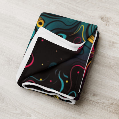 "Neon Oil" THROW BLANKET, 50″×60″, Lifestyle 2