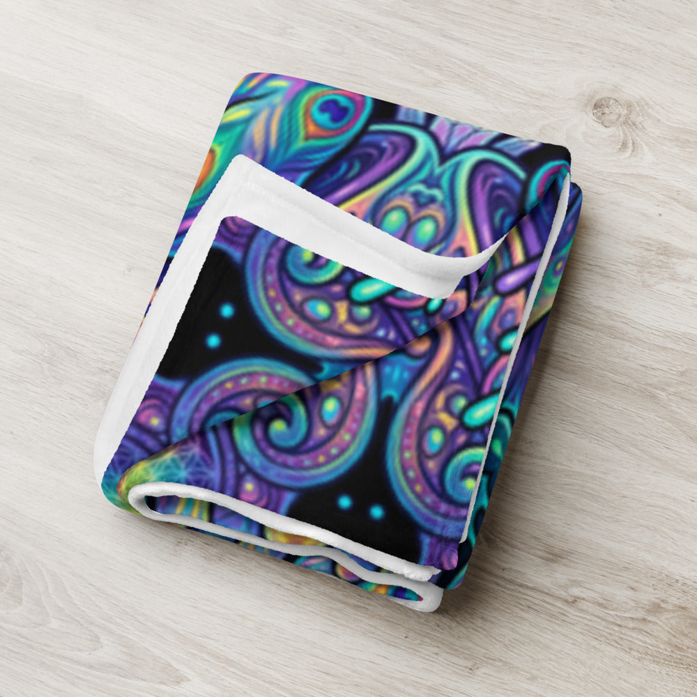 "Higher Pondciousness Mandala" THROW BLANKET, 50″×60″, Lifestyle 2