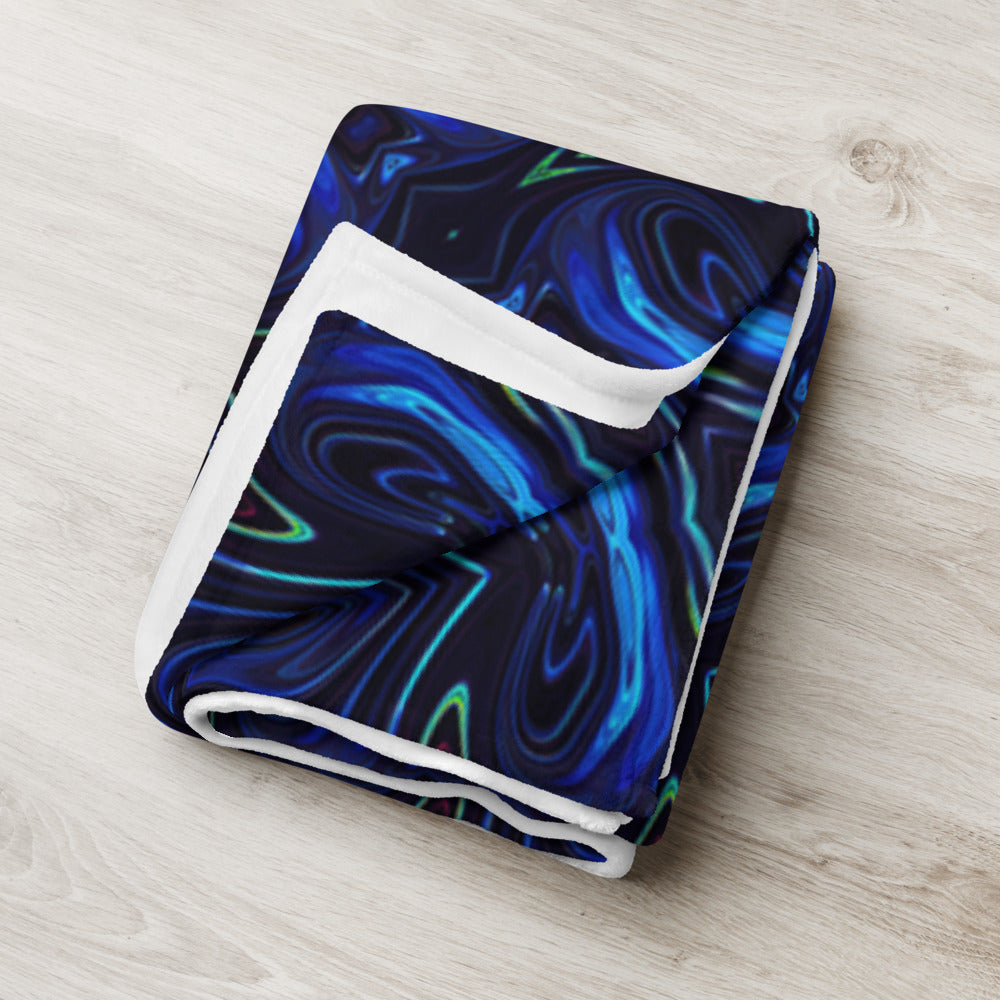 "Liquid Night" THROW BLANKET, 50″×60″, Lifestyle 2
