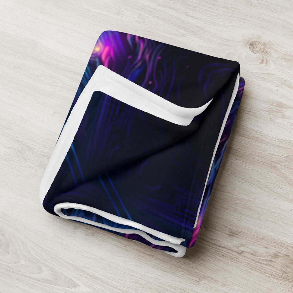 "Twilight Glow Mandala" THROW BLANKET, 50″×60″, Lifestyle 2