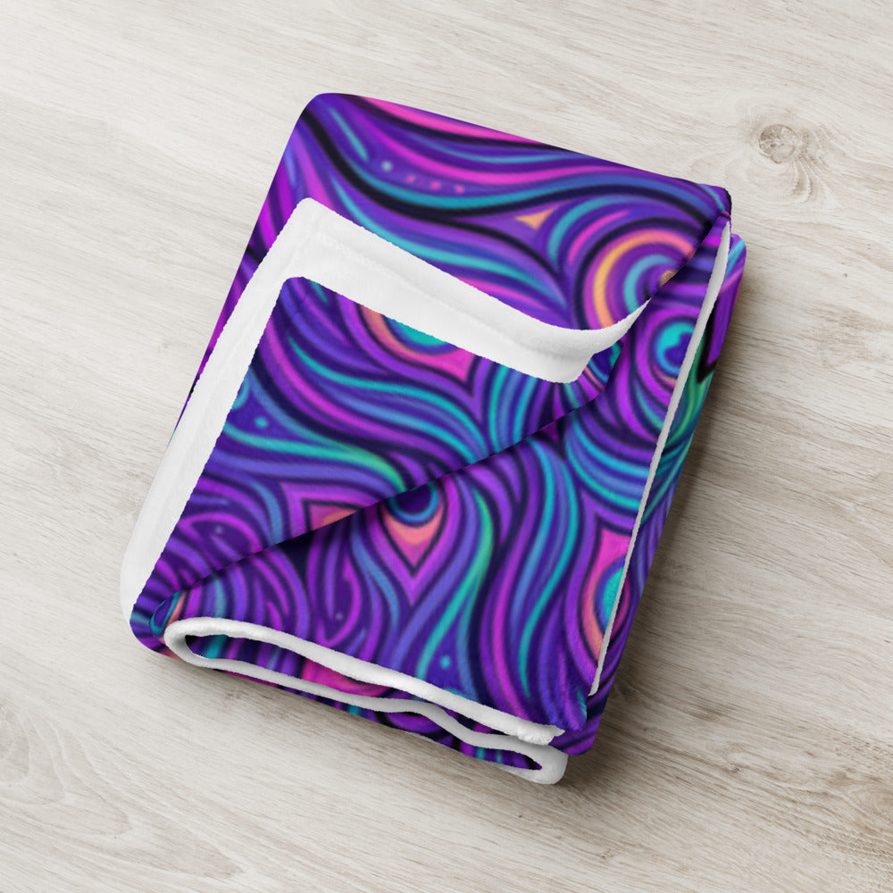 "Shamanic Emanation" THROW BLANKET, 50″×60″, Lifestyle 2