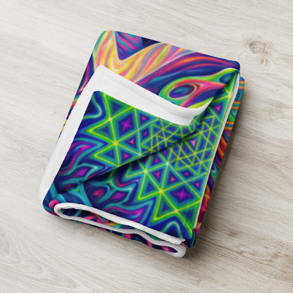 "Oh My Sri Yantra" THROW BLANKET, 50″×60″, Lifestyle 2