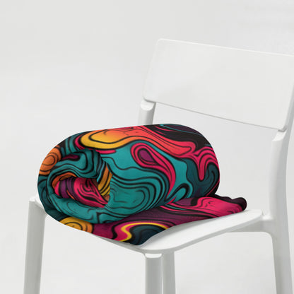 "Neon Oil" THROW BLANKET, 50″×60″, Lifestyle