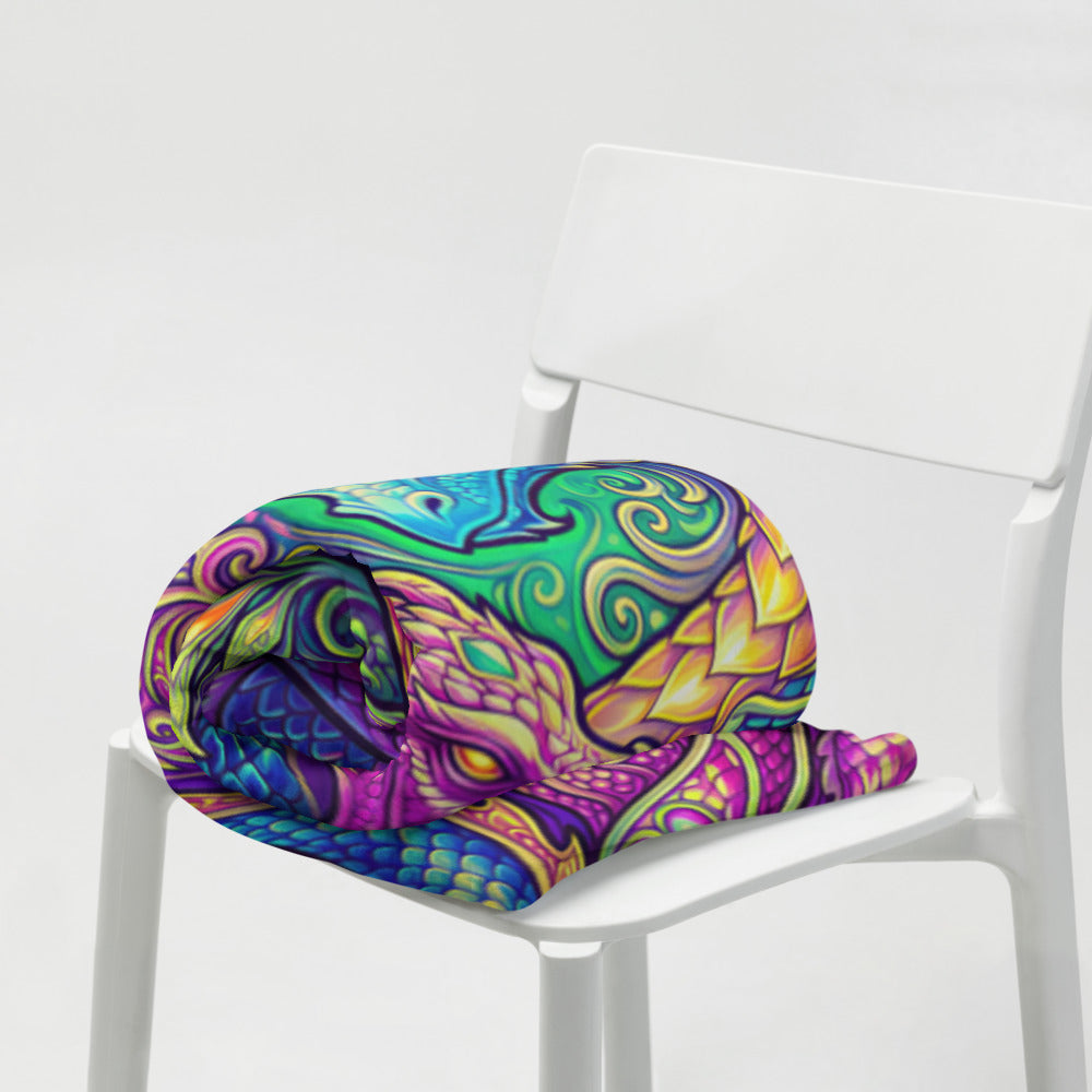 "LovDragons" THROW BLANKET, 50″×60″, Lifestyle