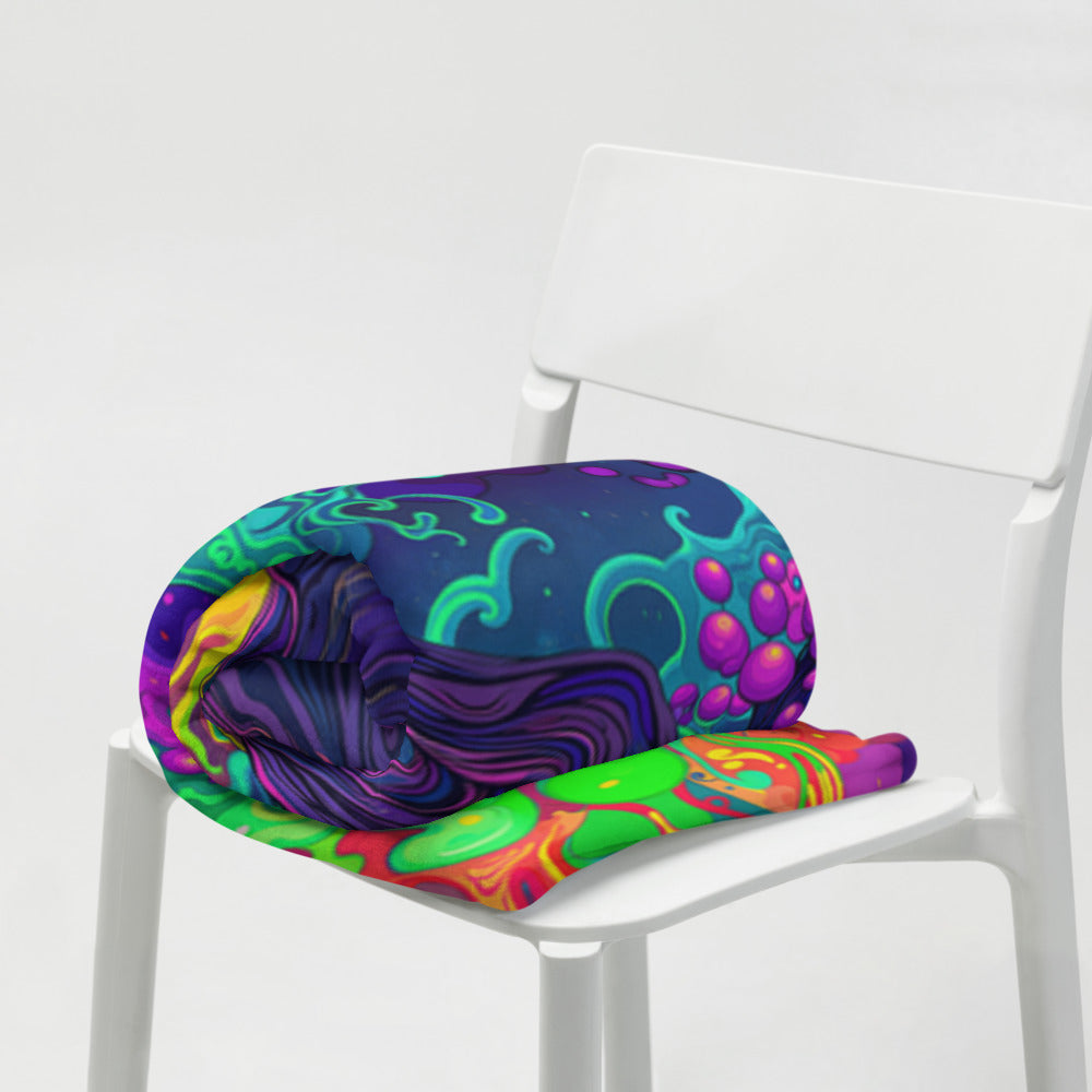 "Mush Tree So Color" THROW BLANKET, 50″×60″, Lifestyle