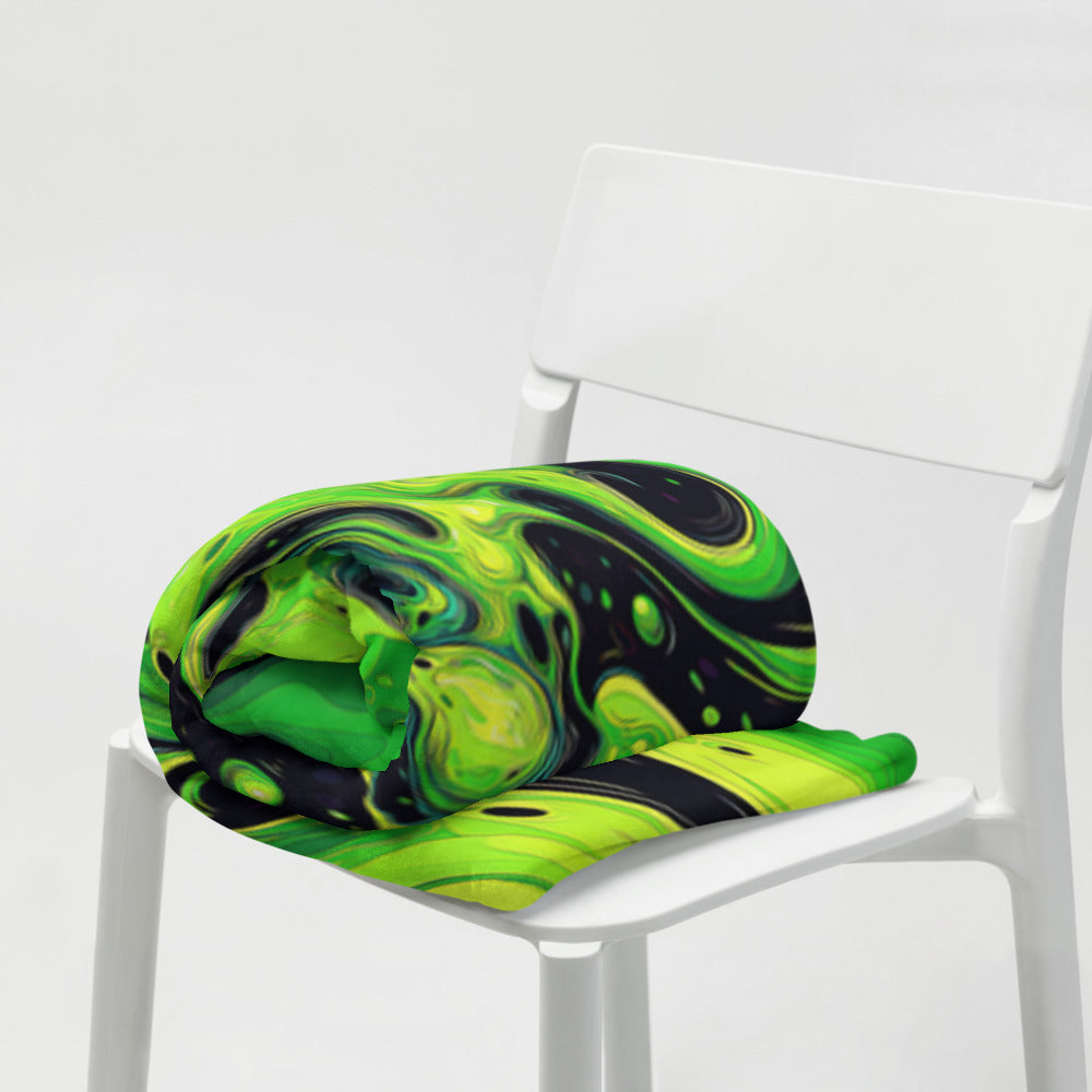 "Slimer" THROW BLANKET, 50″×60″, Lifestyle