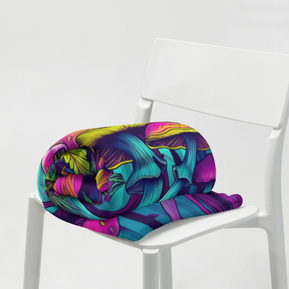 "Mushroom Forest" THROW BLANKET, 50″×60″, Lifestyle