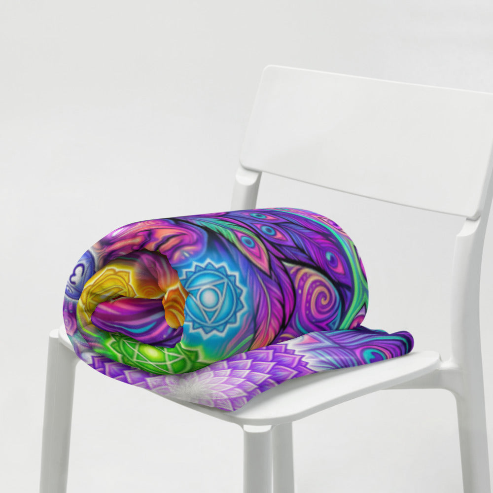 "Shamanic Emanation" THROW BLANKET, 50″×60″, Lifestyle