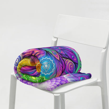 "Shamanic Emanation" THROW BLANKET, 50″×60″, Lifestyle