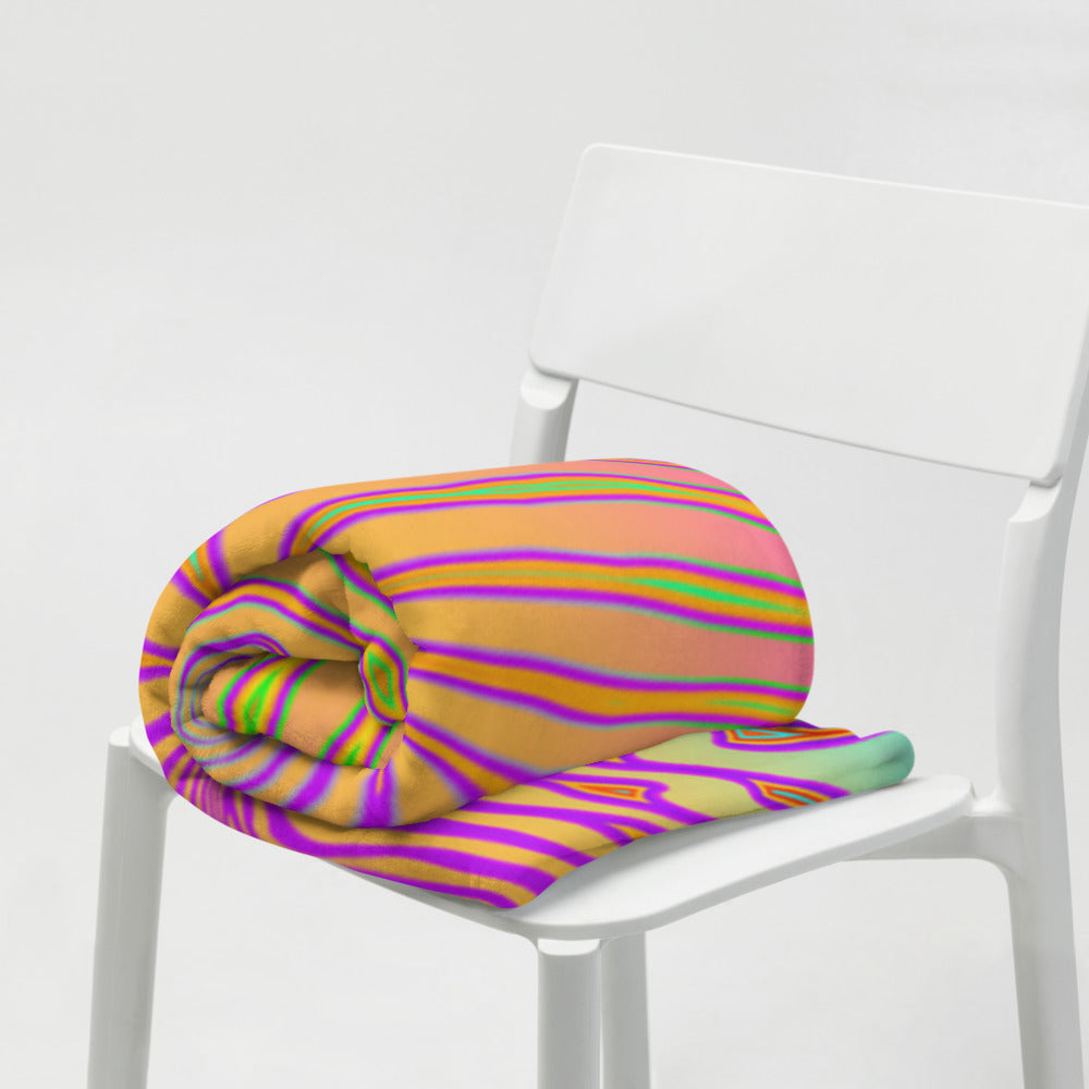 "Neon King" THROW BLANKET, 50″×60″, Lifestyle