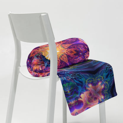 "The Sacred Circle" THROW BLANKET, 50″×60″, Lifestyle 2