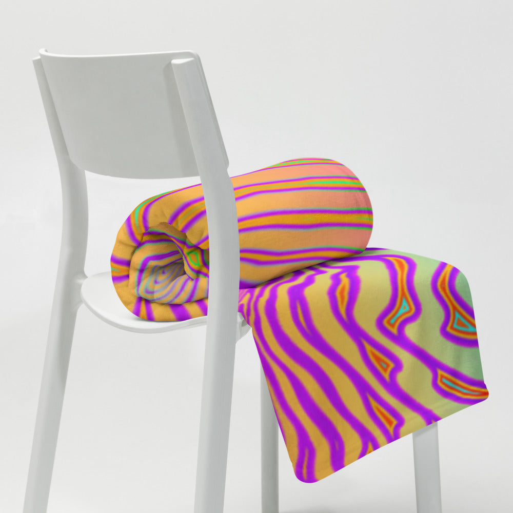"Neon King" THROW BLANKET, 50″×60″, Lifestyle 2