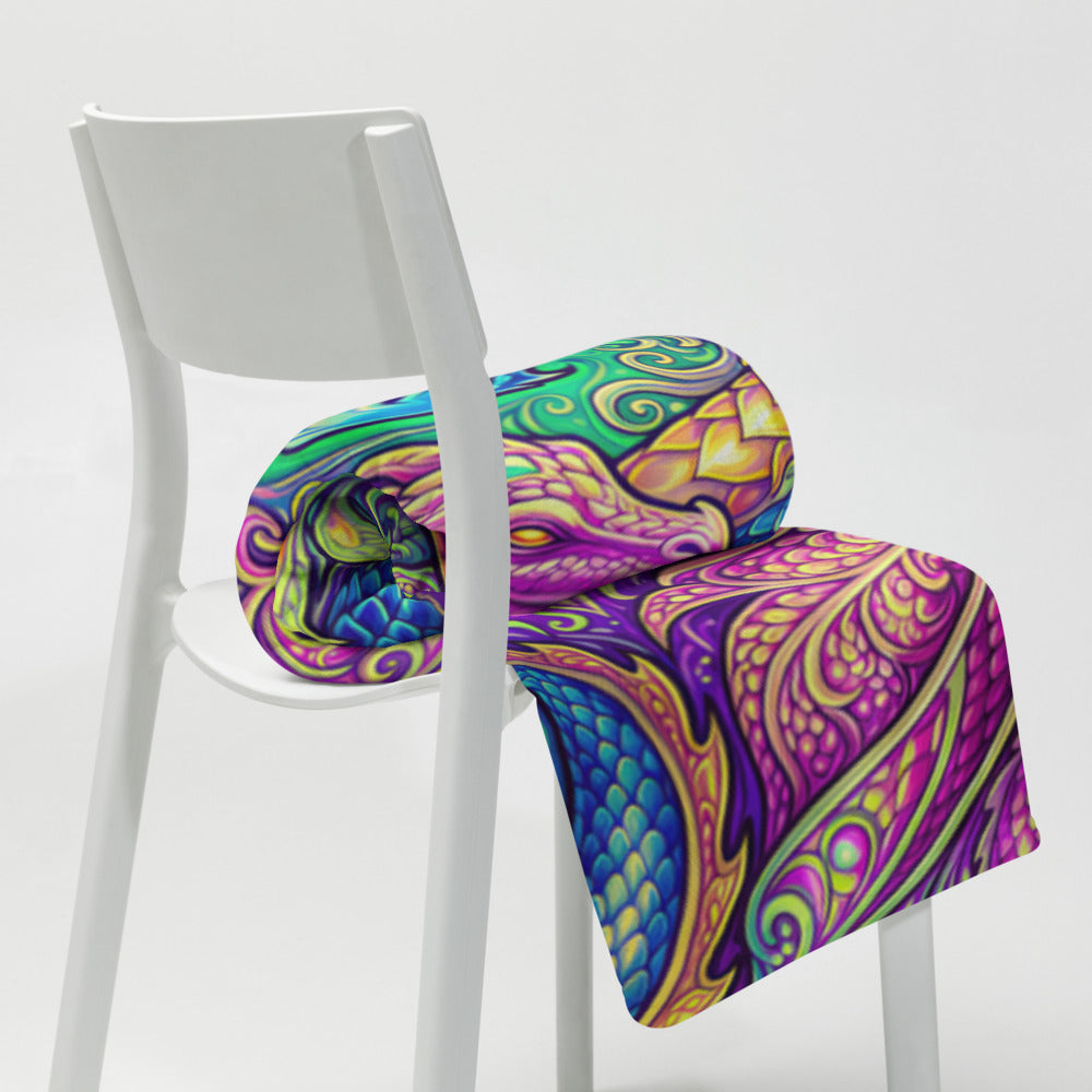 "LovDragons" THROW BLANKET, 50″×60″, Lifestyle 2