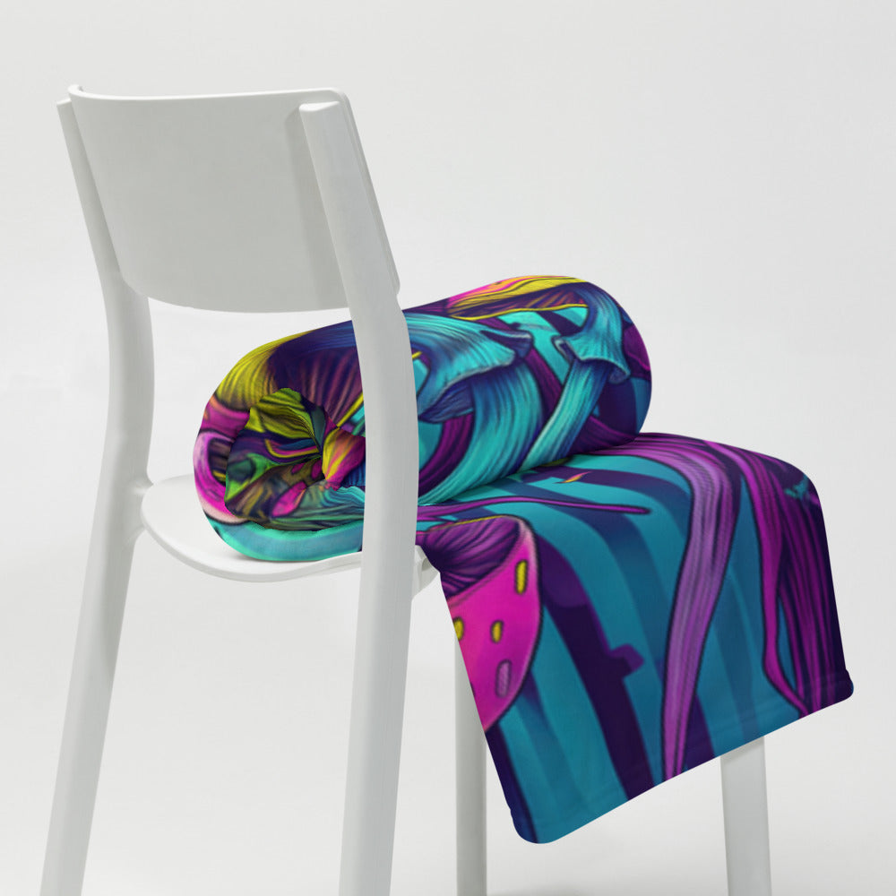 "Mushroom Forest" THROW BLANKET, 50″×60″, Lifestyle 2