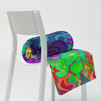 "Mush Tree So Color" THROW BLANKET, 50″×60″, Lifestyle 2