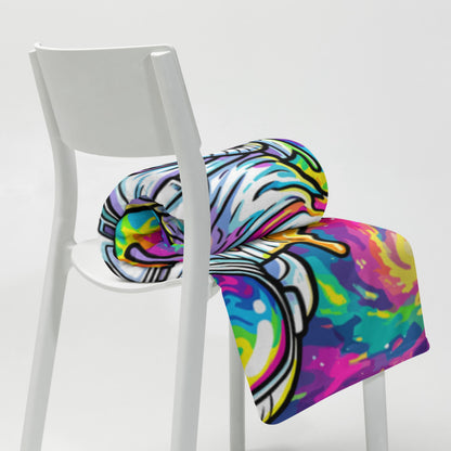 "Astro Burst" THROW BLANKET, 50″×60″, Lifestyle 2
