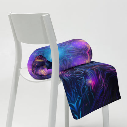 "Twilight Glow Mandala" THROW BLANKET, 50″×60″, Lifestyle 2