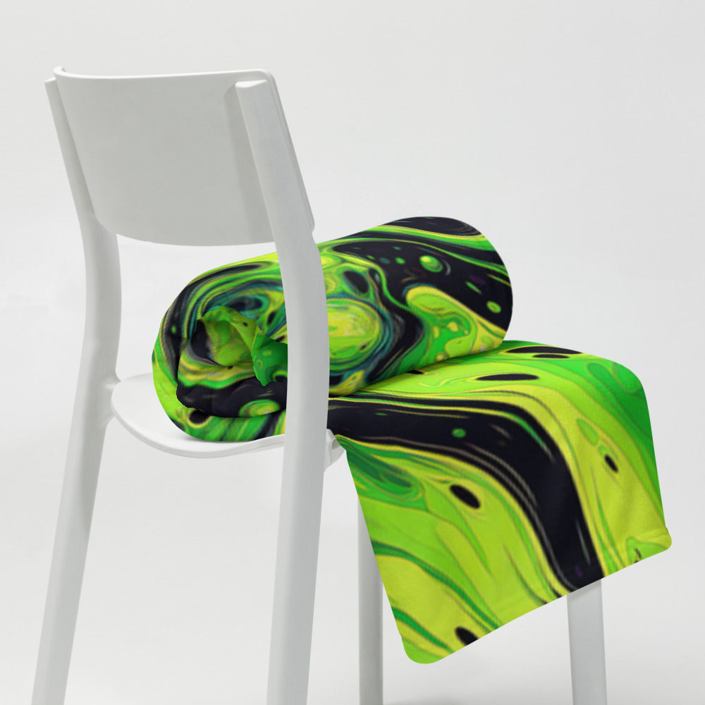 "Slimer" THROW BLANKET, 50″×60″, Lifestyle 2