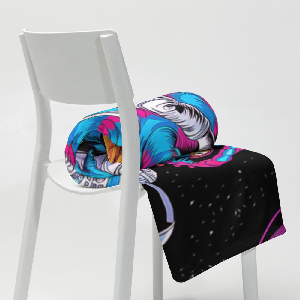"Space-Rex" THROW BLANKET, 50″×60″, Lifestyle 2