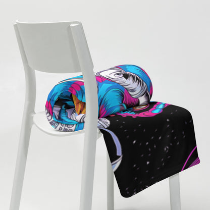"Space-Rex" THROW BLANKET, 50″×60″, Lifestyle 2