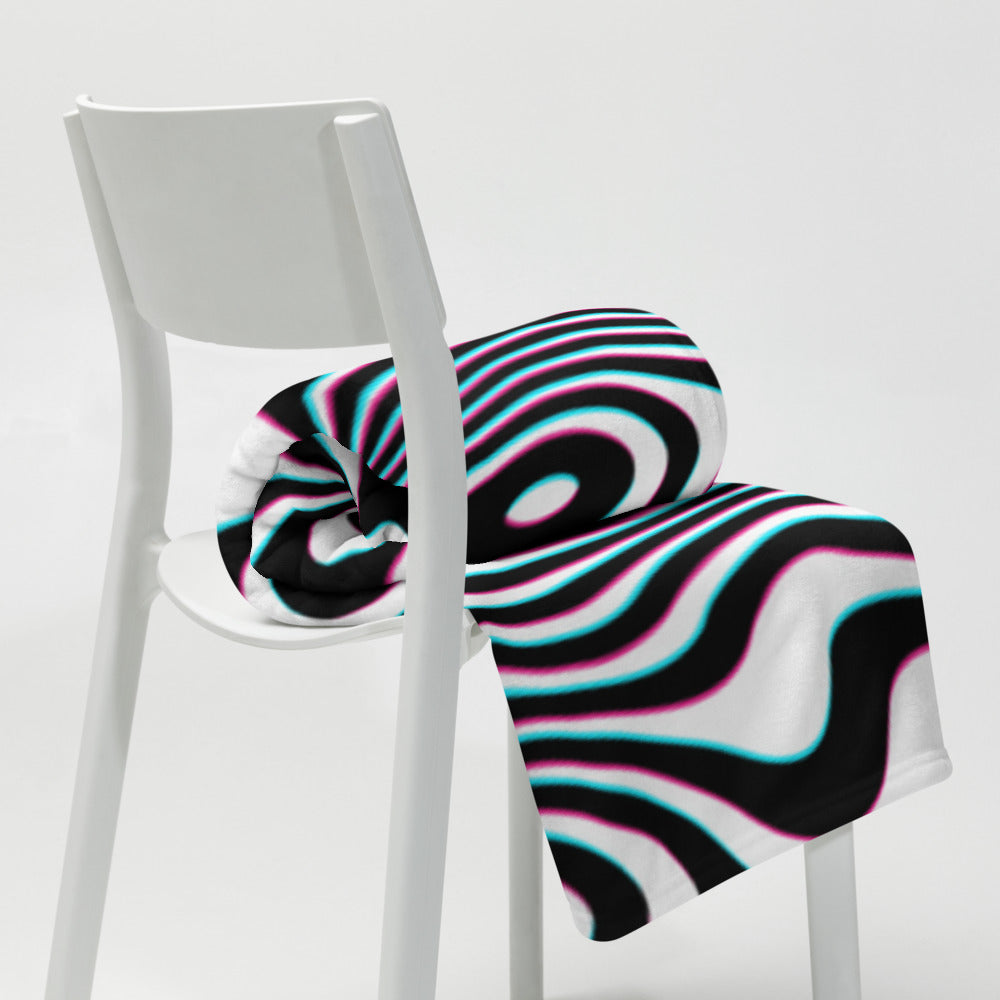 "Wild Cat (White)" THROW BLANKET, 50″×60″, Lifestyle 2