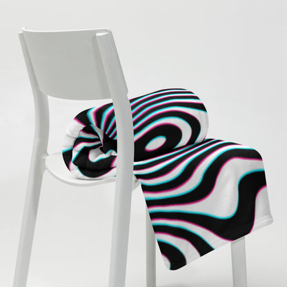 "Wild Cat (White)" THROW BLANKET, 50″×60″, Lifestyle 2