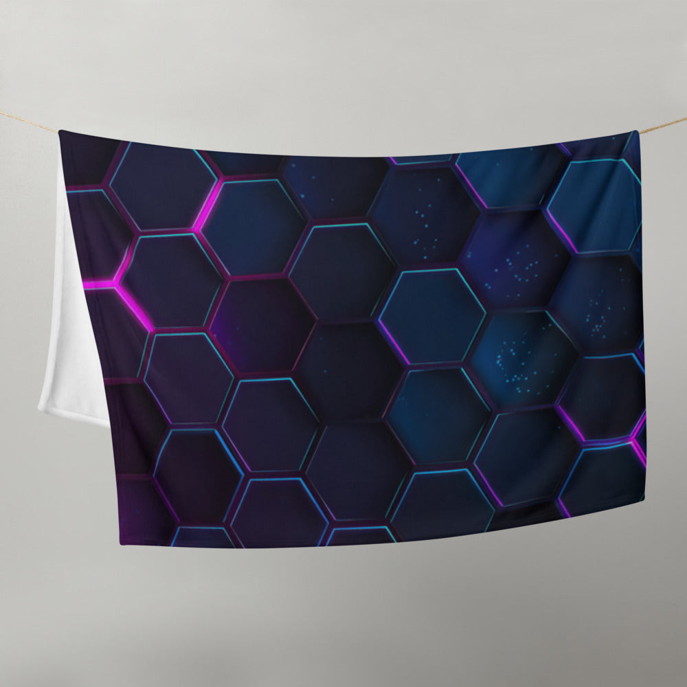 "Dark Honeycomb" THROW BLANKET, 50″×60″, Front