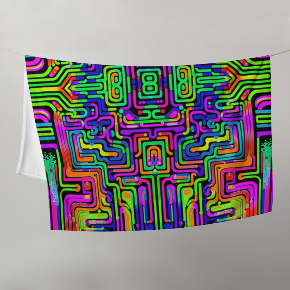 "Borg Rave" THROW BLANKET, 50″×60″, Front