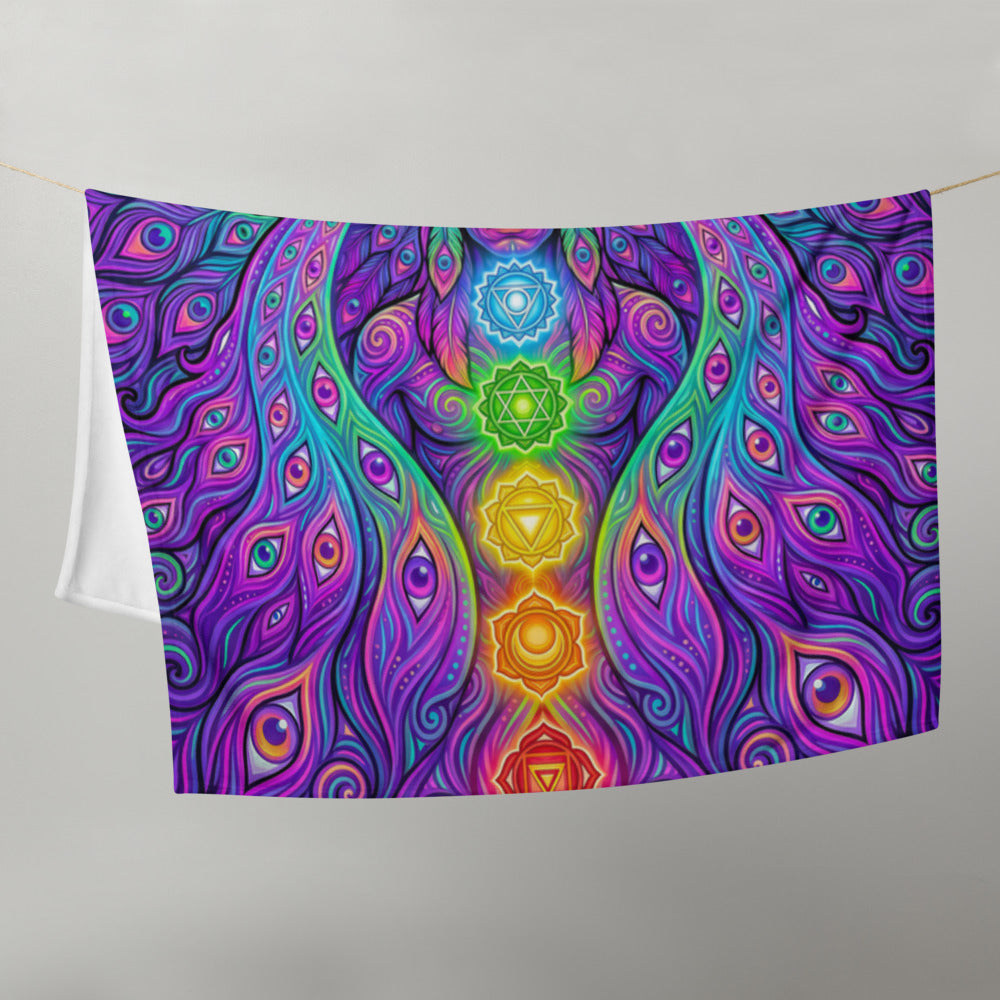 "Shamanic Emanation" THROW BLANKET, 50″×60″, Front