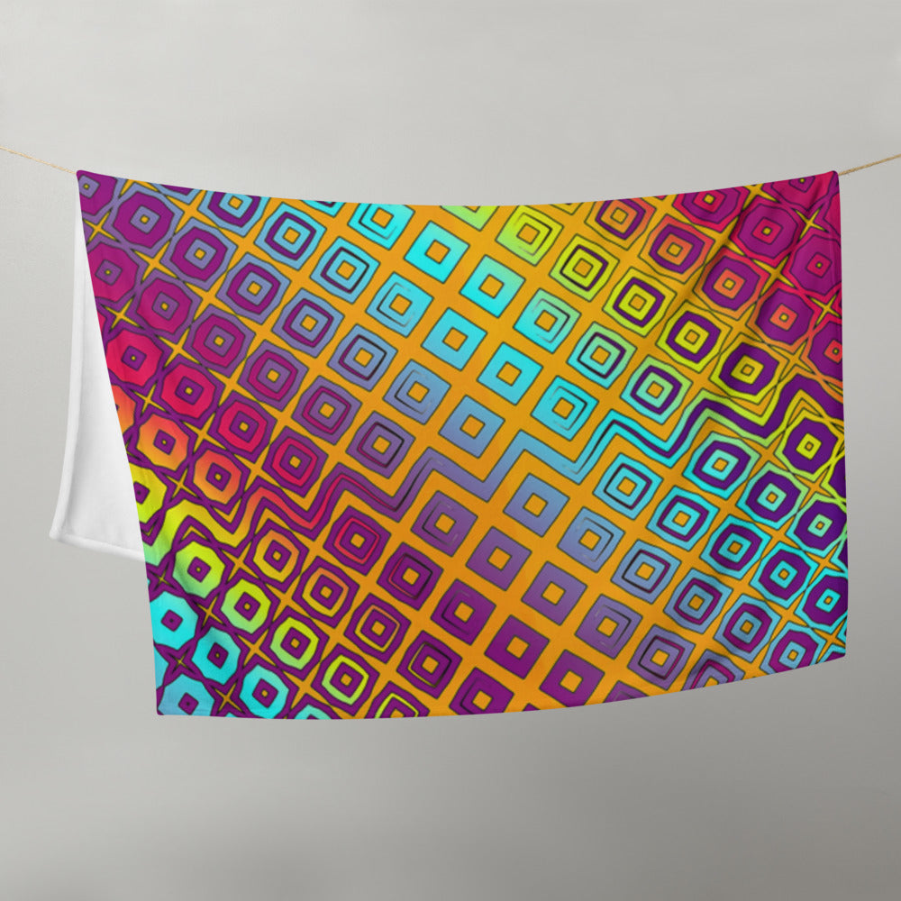 "Peacocking" THROW BLANKET, 50″×60″, Front