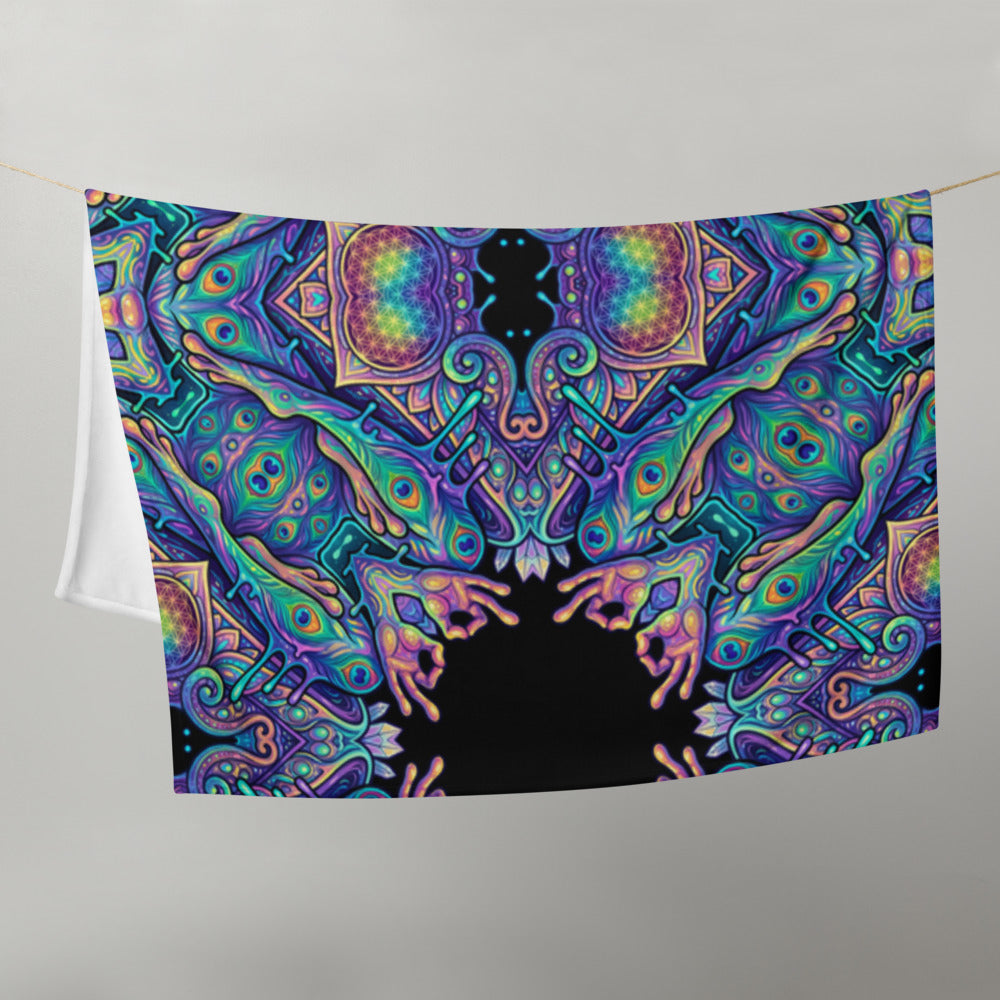 "Higher Pondciousness Mandala" THROW BLANKET, 50″×60″, Front
