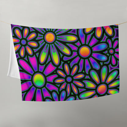 "Mystic Floral Collage" THROW BLANKET, 50″×60″, Front